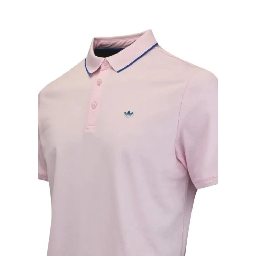 adidas Originals Men Twistknit‎ Trefoil Golf Polo JH3862 Short Sleeve PINK Small